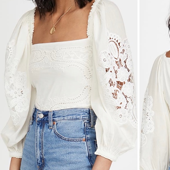 FARM Rio Tops - Farm Rio Off White Lace Blouse